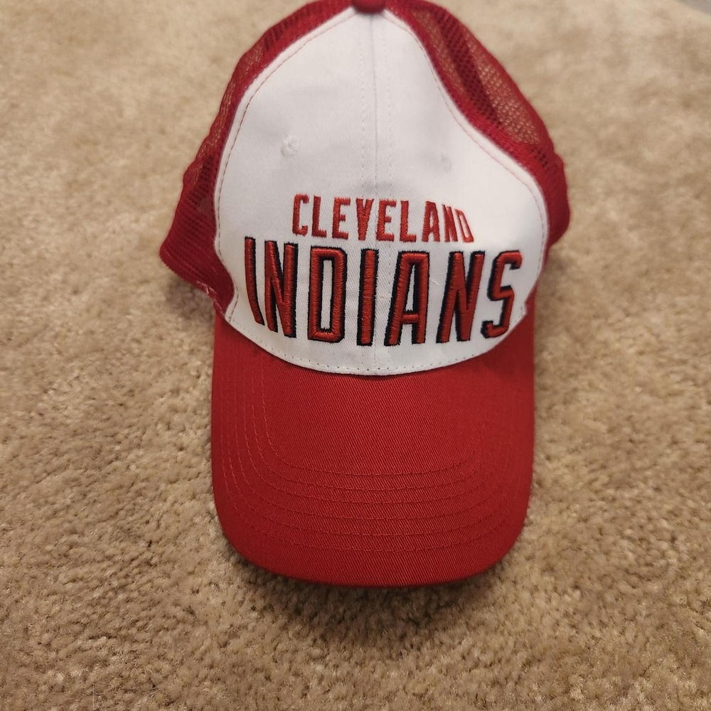 Block Cleveland Indians Hat Snapback Trucker Baseball Cap Size 58cm Red